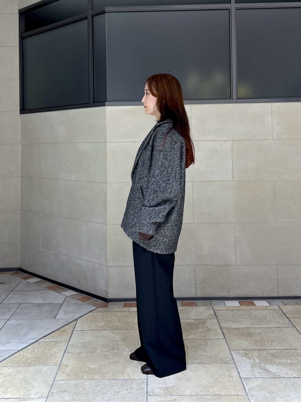 よねさんの「INDIVI｜Comfy SET UP｜イージーストレートワイドパンツ【セットアップ対応／通勤/カセット服】」を使ったコーディネート