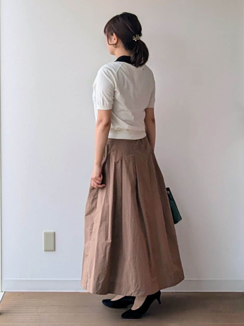 なみきさんの「UNTITLED｜【トレンド/きれいめ】5分袖ポロニット」を使ったコーディネート