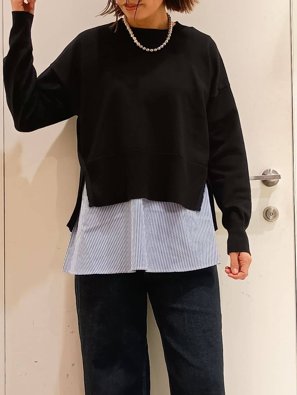 shinkoさんの「OPAQUE.CLIP｜《ツインセット》リラクシーサイドスリットニット&times;ドッキングタンク【洗濯機洗い可】」を使ったコーディネート