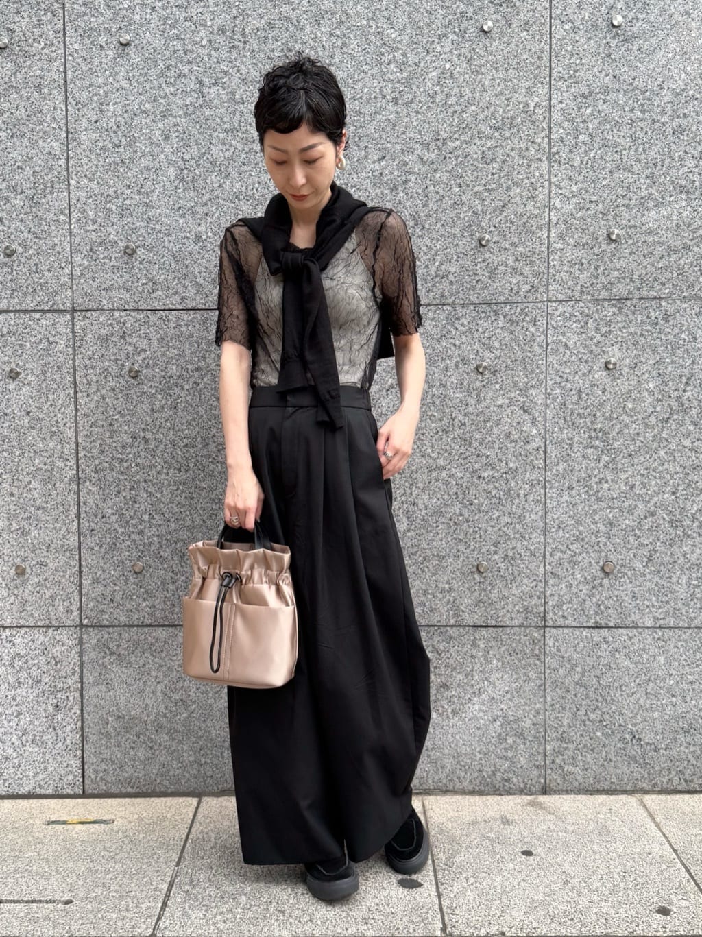 Kさんの「HIROKO HAYASHI｜LUINI SATINE（ルイーニ サティーネ）ショルダーバッグ」を使ったコーディネート