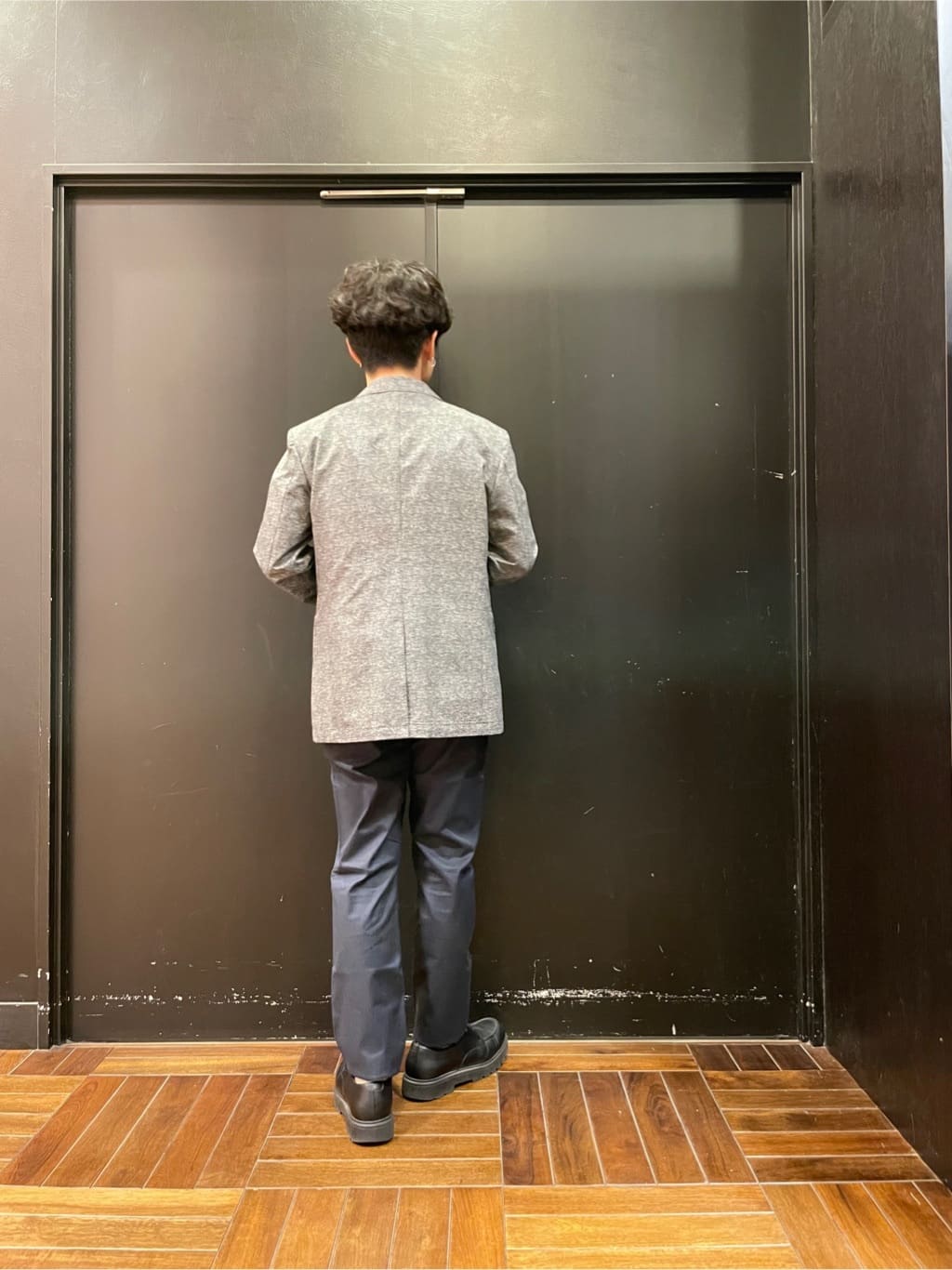 すずきさんの「TAKEO KIKUCHI｜【抗菌防臭】COOL DOTS（R）ドビープリント ジャケット」を使ったコーディネート