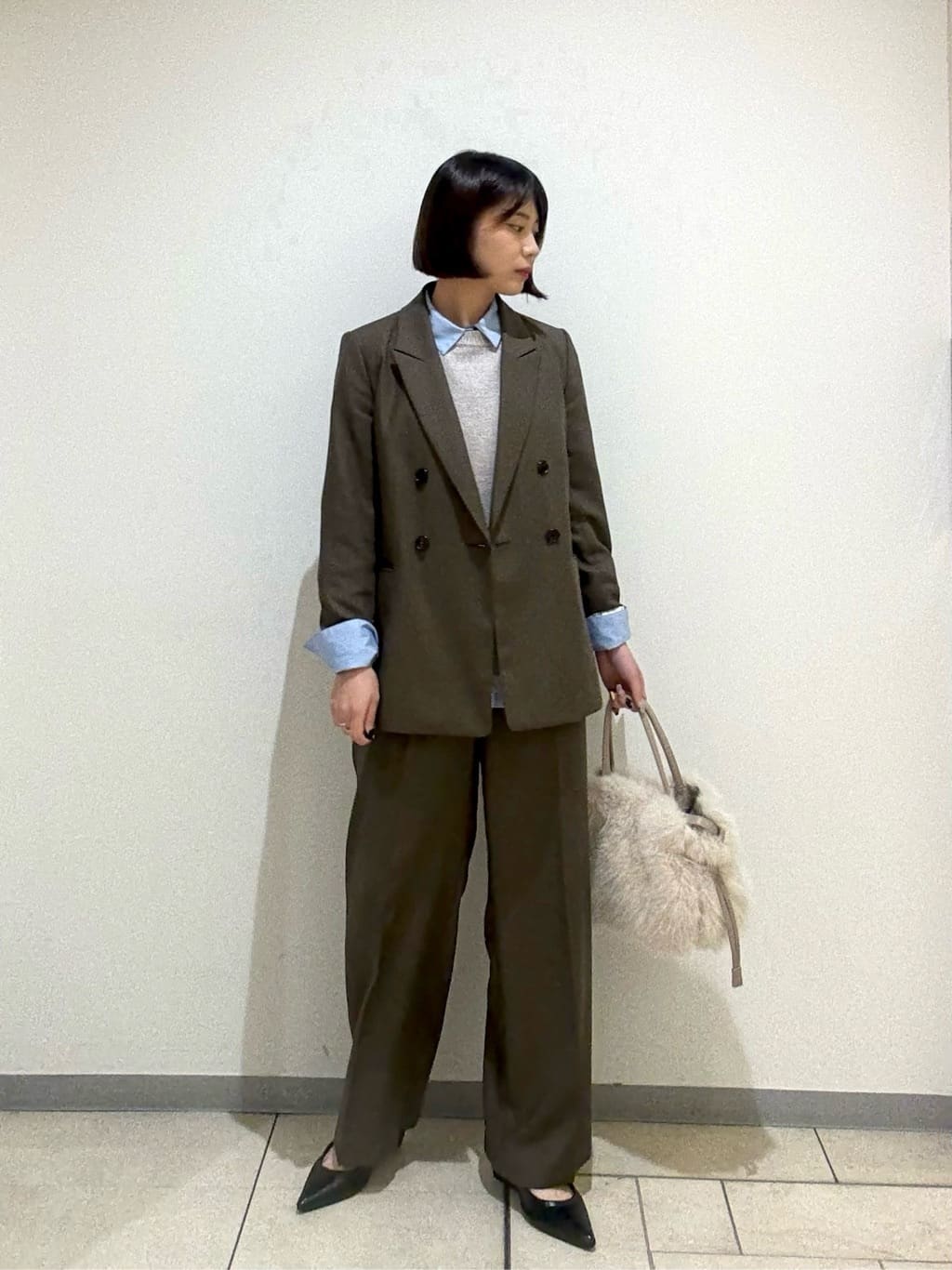 Itoさんの「UNTITLED｜【セットアップ可/洗える】ウールライク ワイドパンツ」を使ったコーディネート