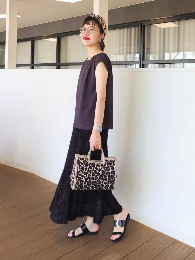 MUTSUKOさんの「UNTITLED｜【ジャージ素材】インナードッキングシアーカットソー」を使ったコーディネート