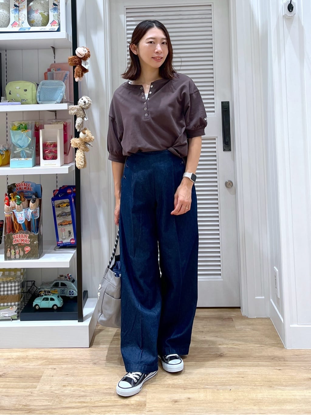 canaさんの「Dessin｜【360度可愛い/前後2WAY/洗える】ライトコットンヘンリーカットソー」を使ったコーディネート