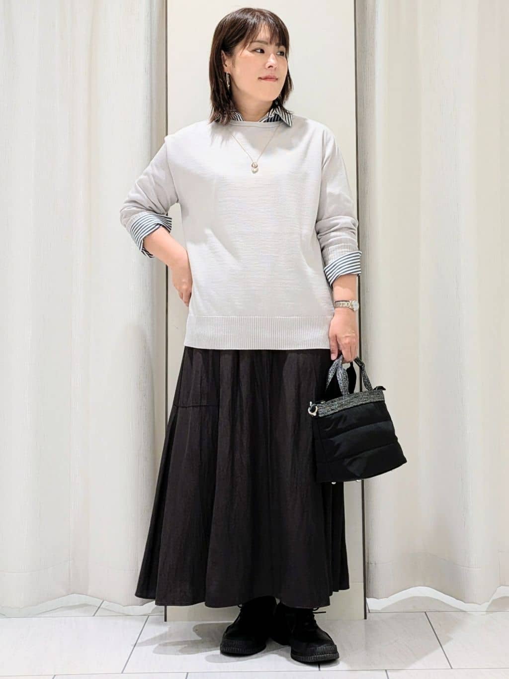 Onumaさんの「UNTITLED｜【8色展開/体型カバー】魅せるタイムレスニット」を使ったコーディネート