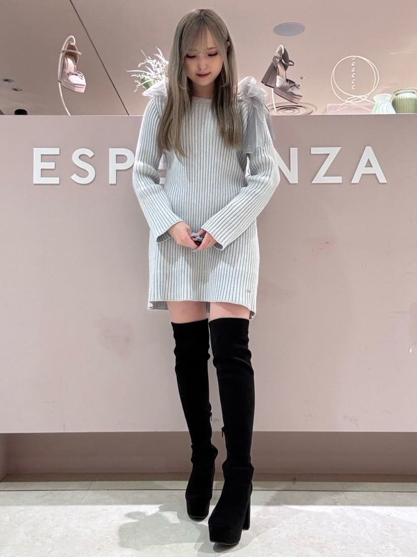 kaさんの「ESPERANZA｜厚底ラク盛りニーハイブーツ」を使ったコーディネート