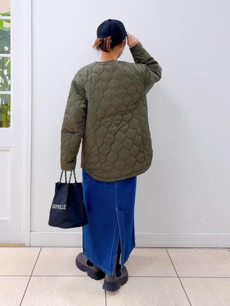 Osawaさんの「Dessin｜【洗える】ペイント風刺繍入り配色ラインニット」を使ったコーディネート