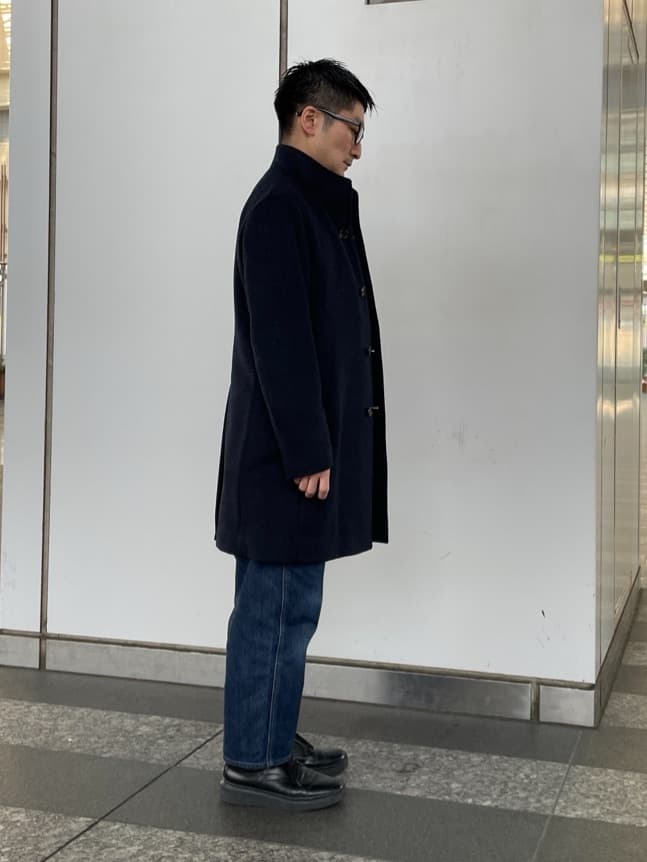 加藤裕樹さんの「TAKEO KIKUCHI｜【ウールカシミヤブレンド】ビーバー調 スタンドカラー コート」を使ったコーディネート
