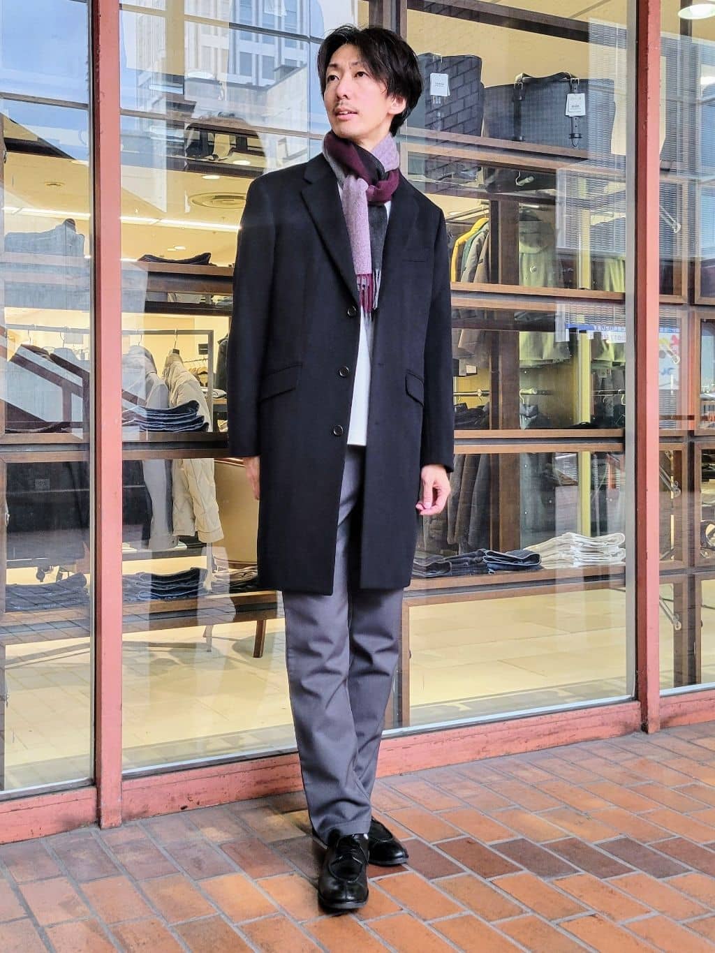 piroyaさんの「TAKEO KIKUCHI｜ウールカシミヤブレンド チェスターコート」を使ったコーディネート