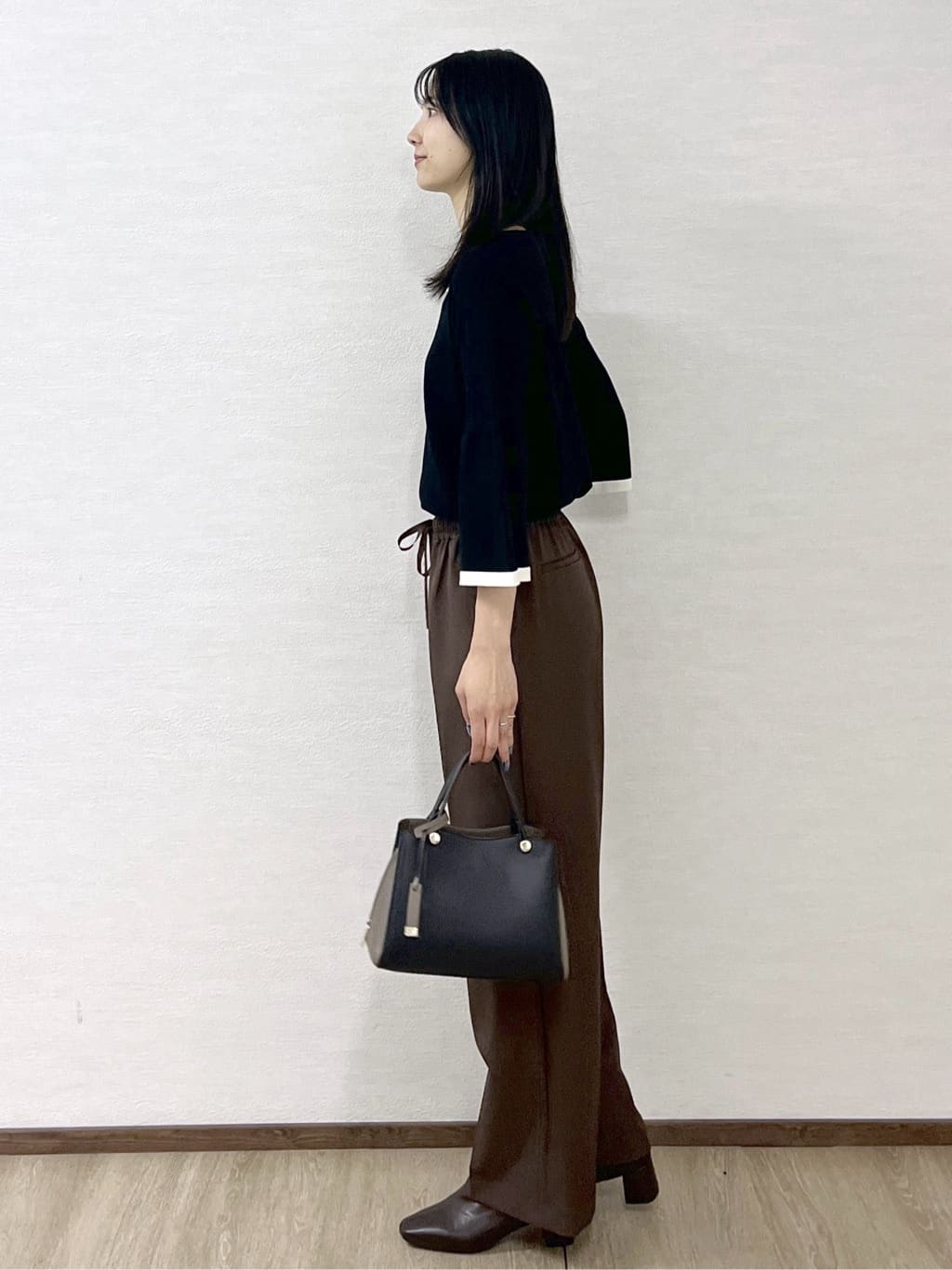 sachikoさんの「OPAQUE.CLIP｜ラメストライプイージーワイドパンツ／セットアップ可【洗濯機洗い可／防シワ／吸水速乾】」を使ったコーディネート