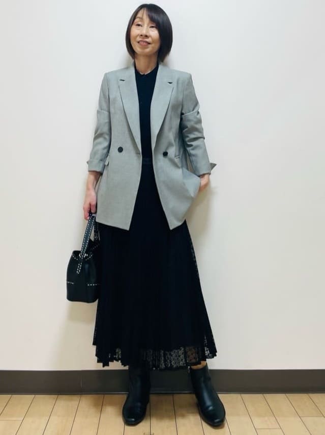 Riiさんの「Reflect｜【透けにくい◎】衿付き七分袖ニット」を使ったコーディネート