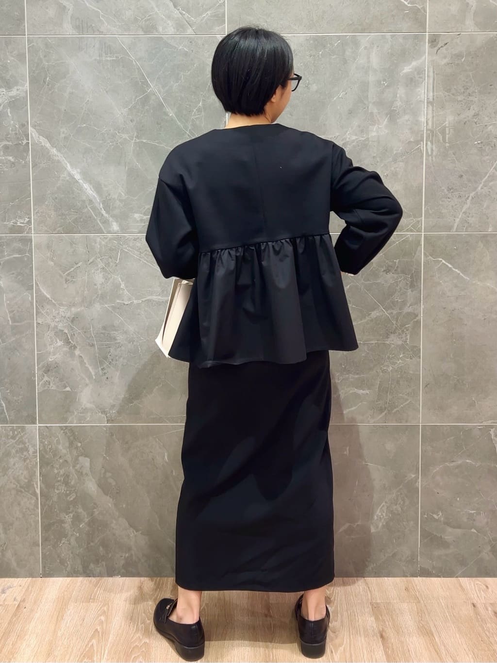 みくさんの「OPAQUE.CLIP｜◆ヘンリーネックリブニット【洗濯機洗い可】」を使ったコーディネート