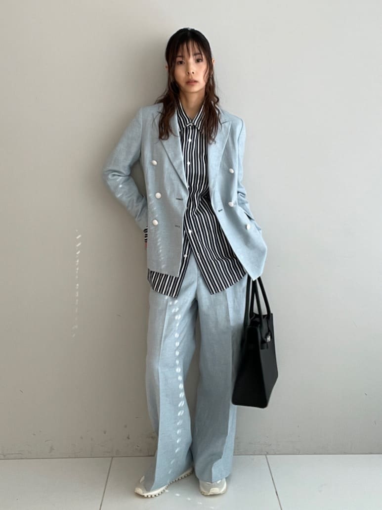 misaさんの「DRESSTERIOR｜【セットアップ可】リネンブレンドダブルブレストジャケット」を使ったコーディネート