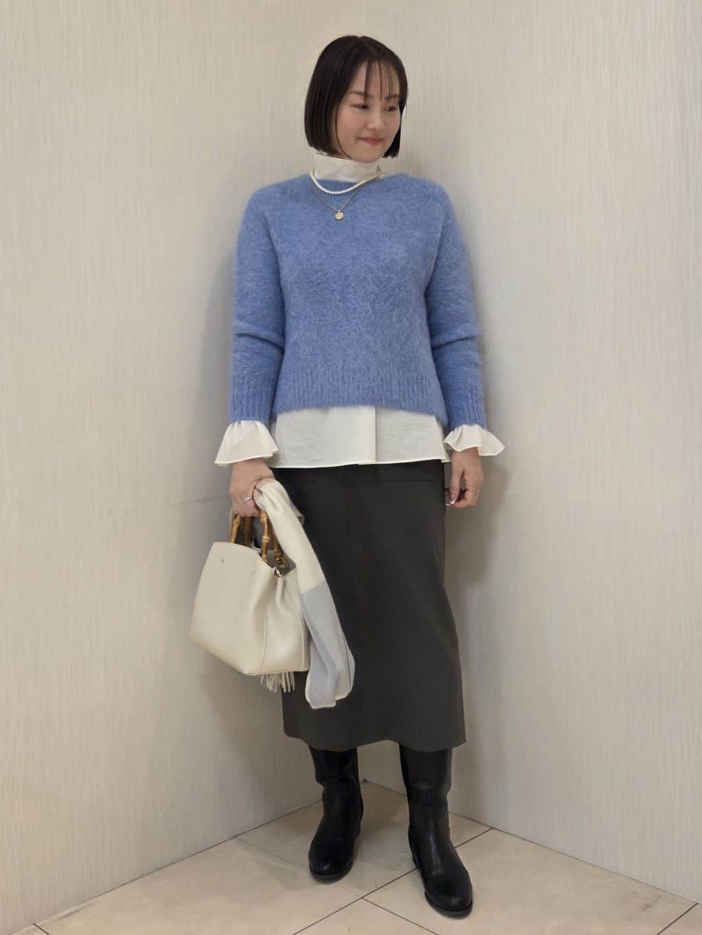 naokoさんの「UNTITLED｜◆【セレモニー/華やか】2WAYボウタイブラウス」を使ったコーディネート