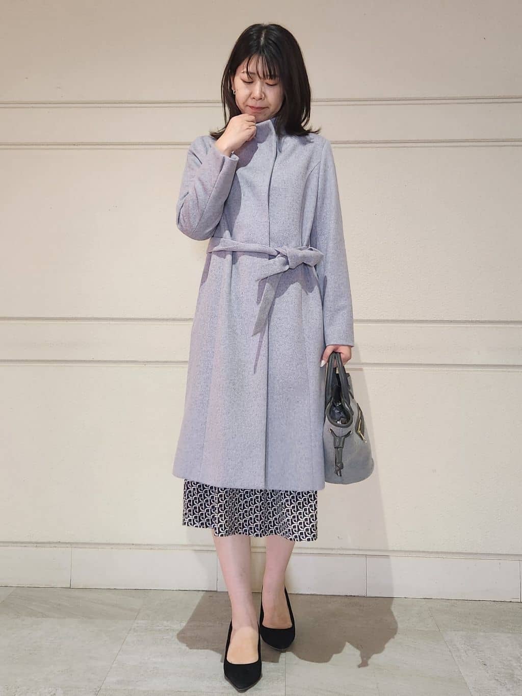 yukaさんの「COUP DE CHANCE｜【カシミヤ混／日本製】Iラインスタンドウィングカラーコート」を使ったコーディネート