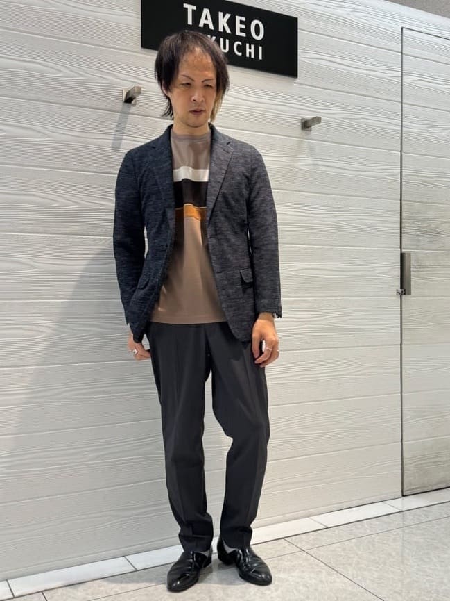井出恭輔さんの「TAKEO KIKUCHI｜【尾州織】リネンブレンド メッシュ ジャケット」を使ったコーディネート