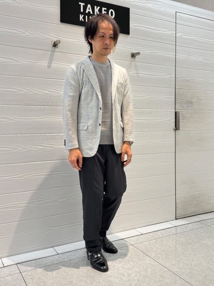 井出恭輔さんの「TAKEO KIKUCHI｜【尾州織】リネンブレンド メッシュ ジャケット」を使ったコーディネート
