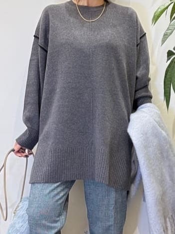 misakiさんの「SHOO･LA･RUE｜【洗濯機可/毛玉レス】上品に体型カバー チュニックニットワンピース」を使ったコーディネート