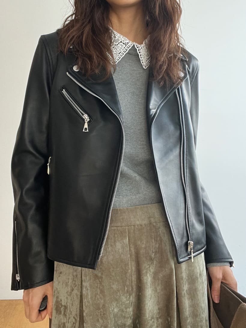 misaさんの「DRESSTERIOR｜【本革】レザーダブルライダース」を使ったコーディネート