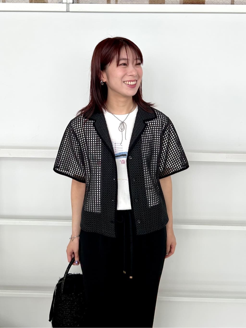 RINAさんの「OPAQUE.CLIP｜メッシュ開襟シャツ【洗濯機洗い可】」を使ったコーディネート