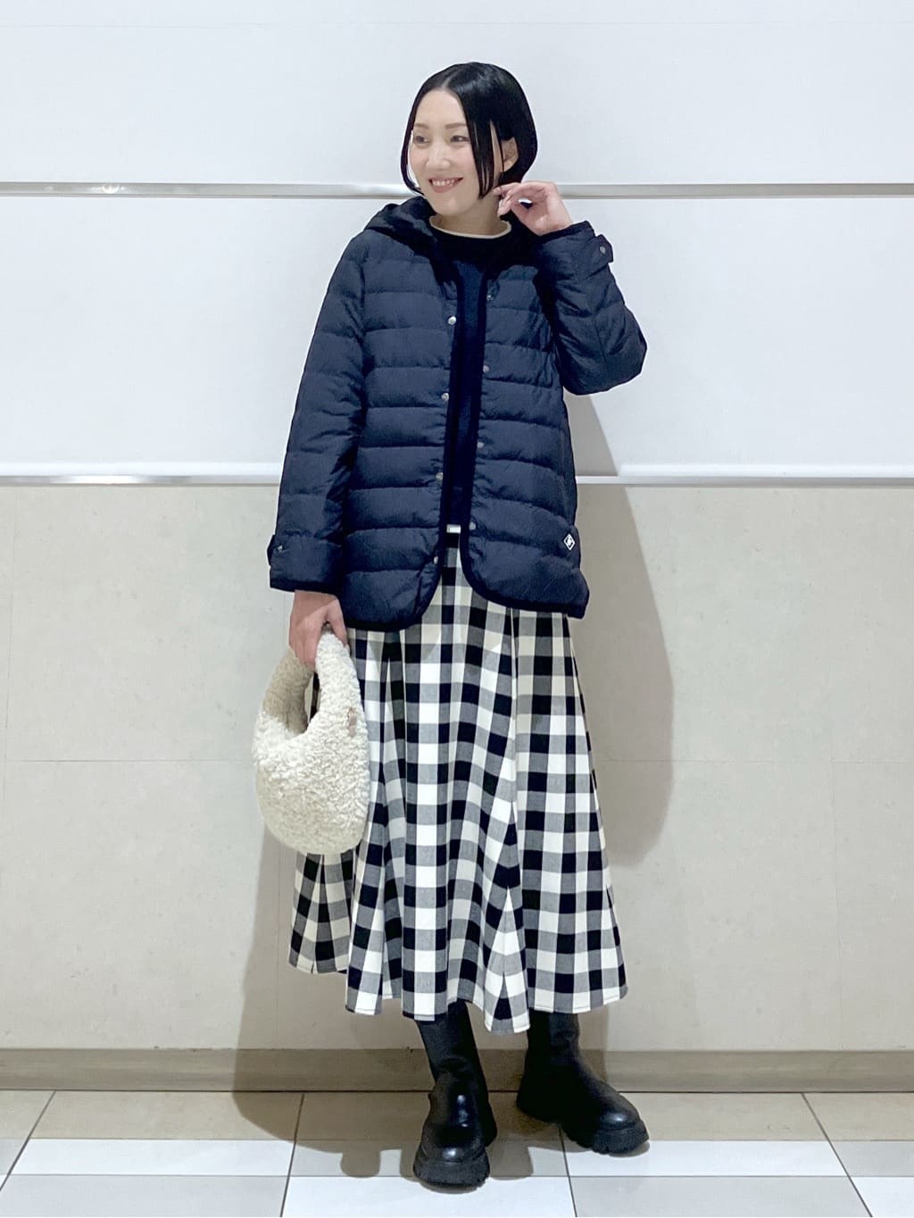 eriko さんの「Dessin｜【撥水・2WAY】ミュラーダウンコートミドル丈」を使ったコーディネート