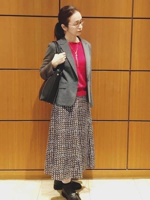 Kさんの「Reflect｜【選べる6色／長く着られる◎】ボートネックニット」を使ったコーディネート