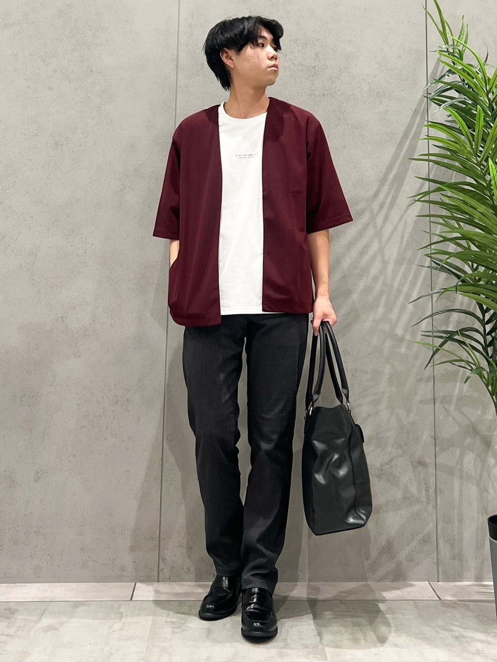 SHI-MAさんの「THE SHOP TK｜五分袖カーディガン+半袖Tシャツセットアイテム 洗濯機OK」を使ったコーディネート