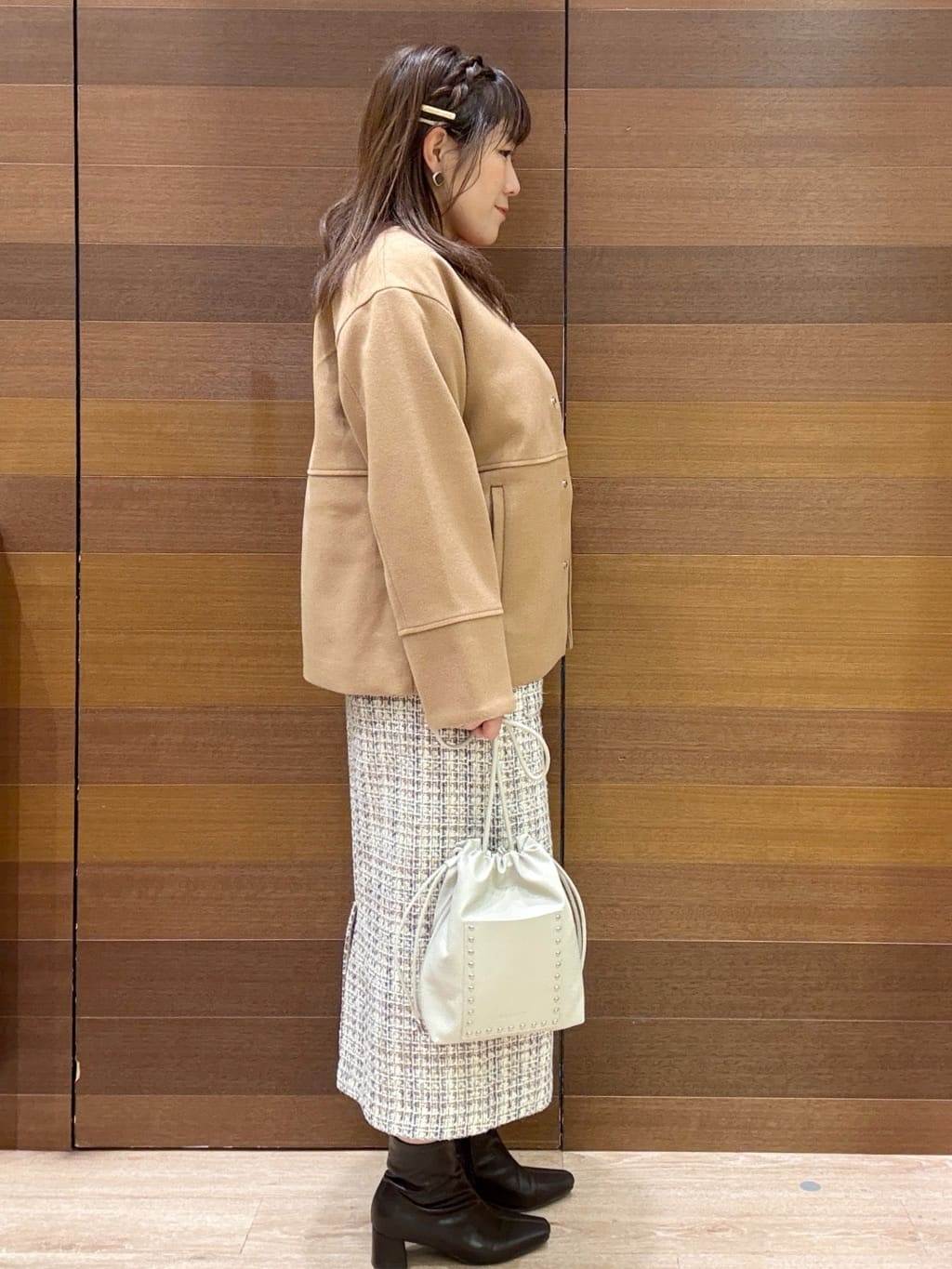 maichiさんの「OPAQUE.CLIP｜ウールライクメルトンノーカラーコート【洗濯機洗い可】」を使ったコーディネート