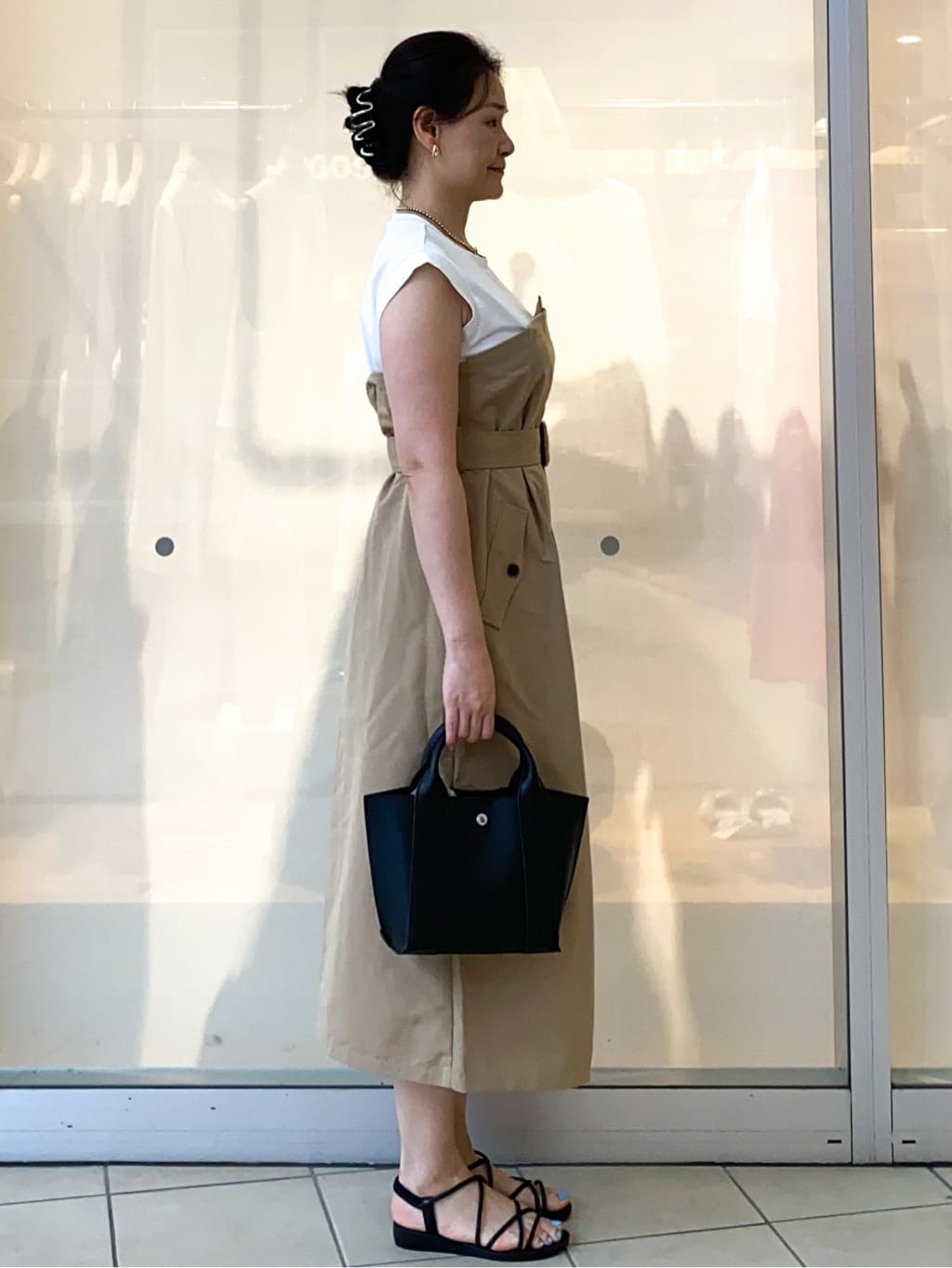 Jeanさんの「OPAQUE.CLIP｜トレンチ風ベアドッキングワンピース【洗濯機洗い可】」を使ったコーディネート