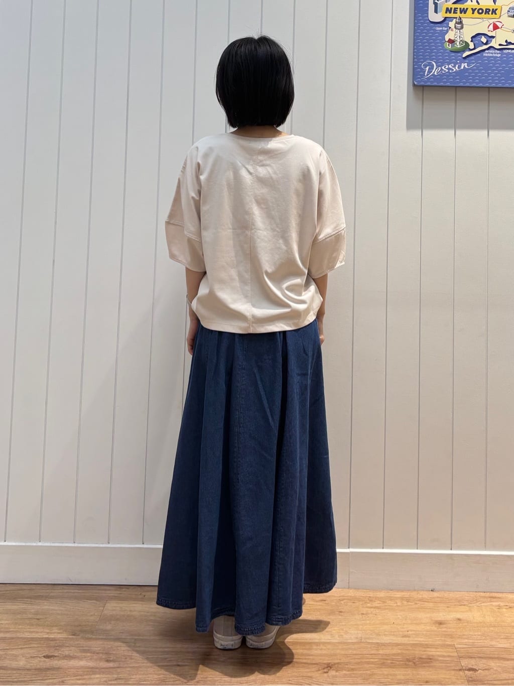 OKADAさんの「Dessin｜【二の腕カバー／UVカット】ランタンスリーブカットソー」を使ったコーディネート