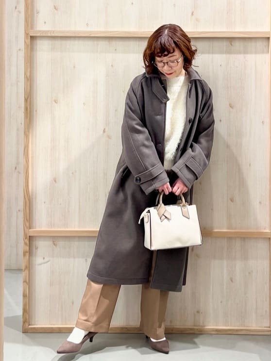 nakoさんの「THE SHOP TK｜ジャージメルトンスタンドカラーコート」を使ったコーディネート