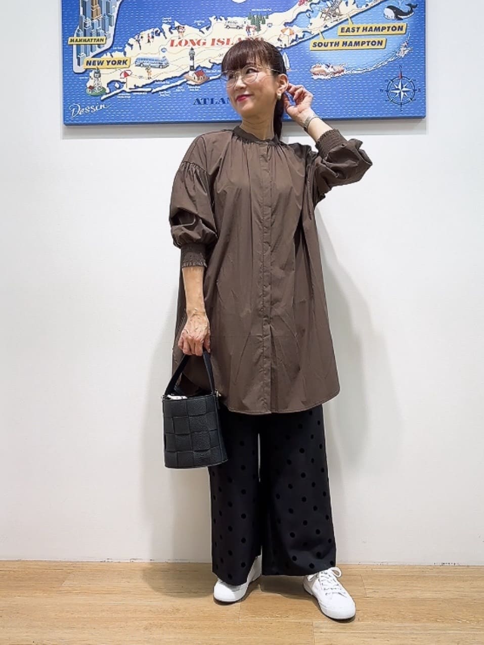Yasucoさんの「Dessin｜【洗える】ラグランスリーブチュニックシャツ」を使ったコーディネート