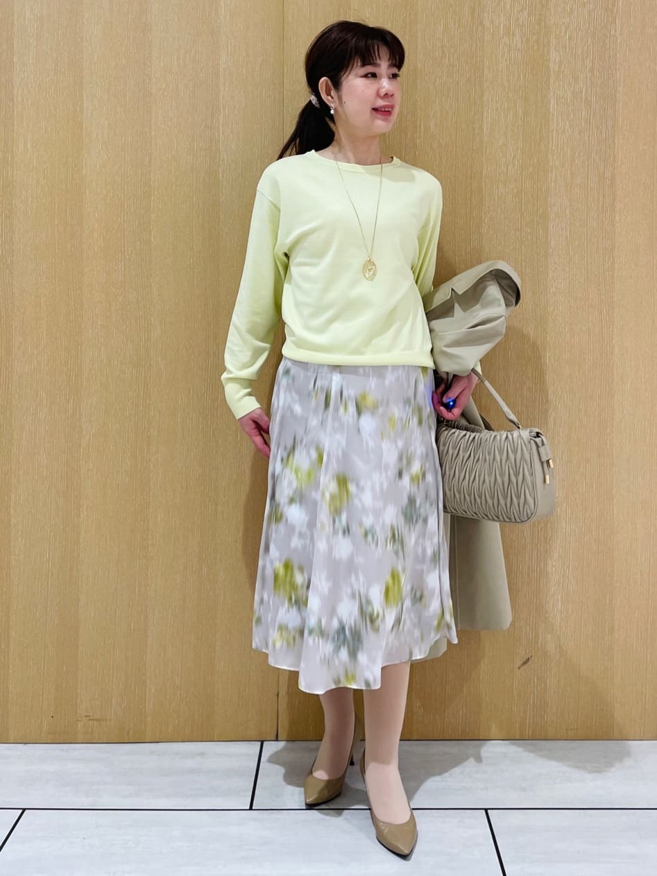 CHISATOさんの「UNTITLED｜◆【洗える/オンオフ使える】袖リブスリットストレッチニット」を使ったコーディネート