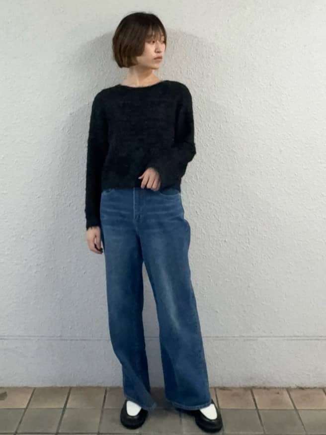 risaさんの「OPAQUE.CLIP｜ラメシャギーニット【洗濯機OK】」を使ったコーディネート