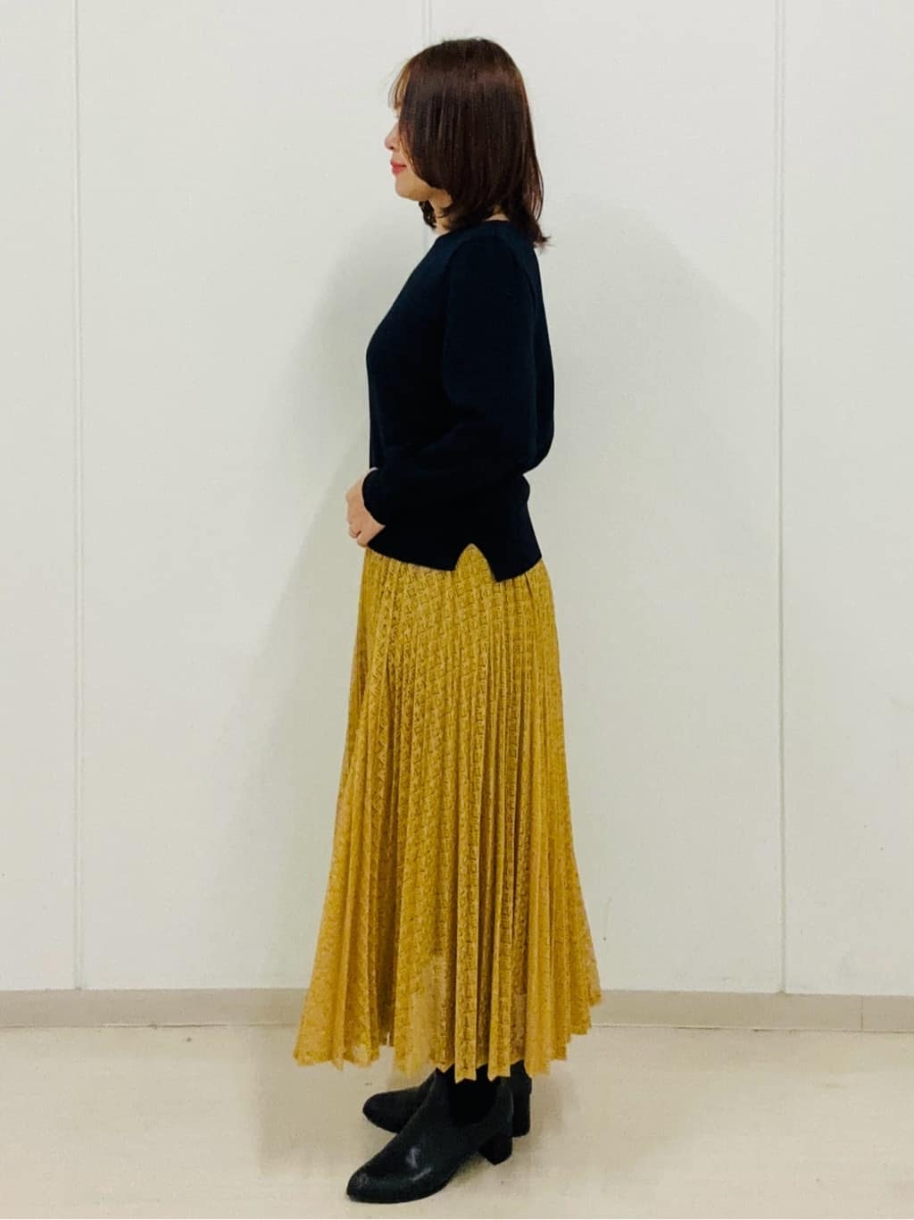 haseさんの「Reflect｜【選べる8色／スカートにもパンツにも◎】ウール混ボートネックニット」を使ったコーディネート
