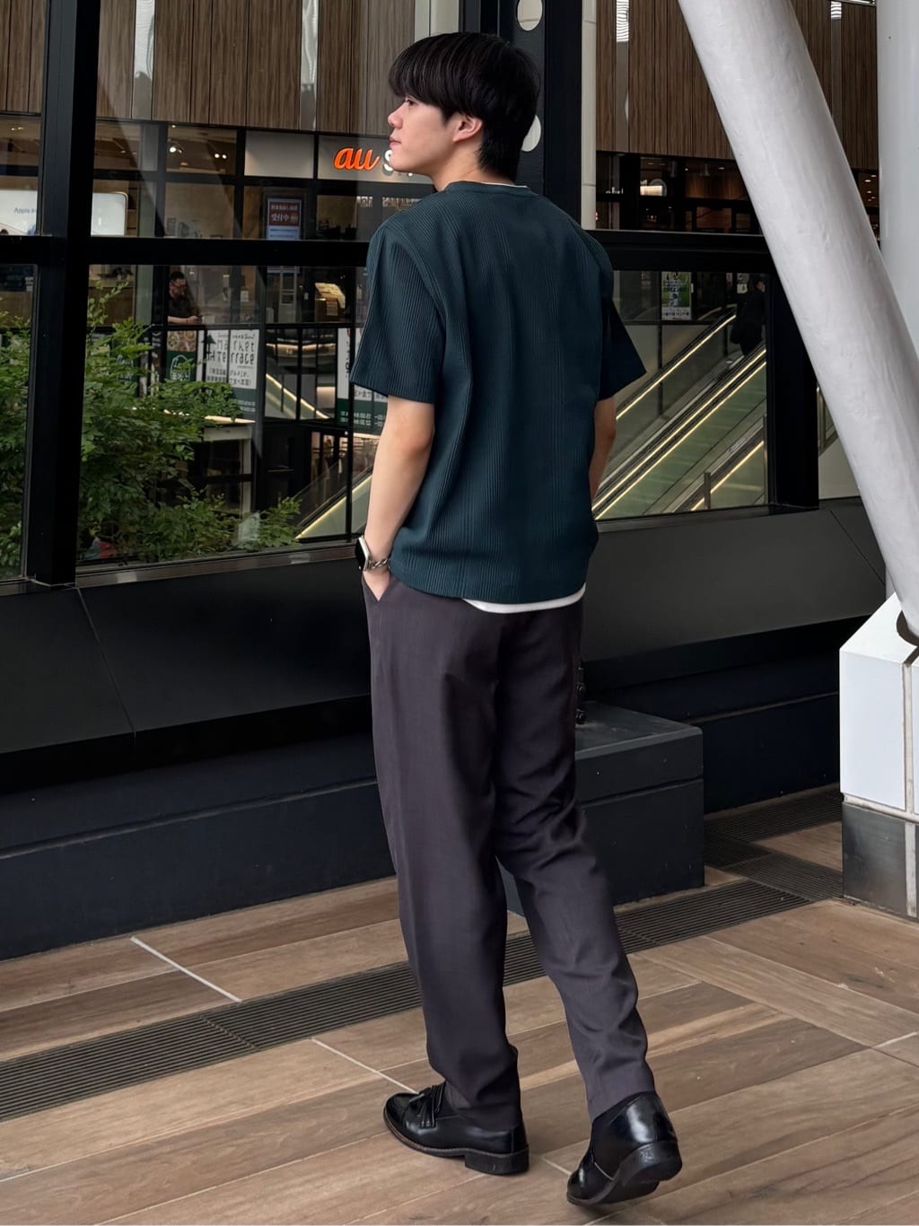 うらしーさんの「THE SHOP TK｜ランダムワッフル半袖Tシャツ 【洗濯機ＯＫ】」を使ったコーディネート