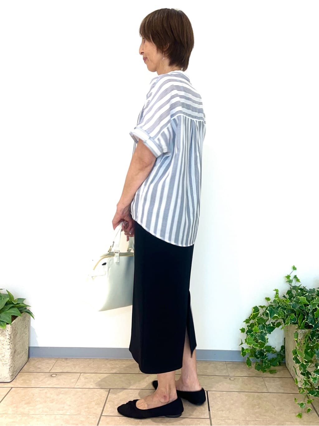TOMOMIさんの「Reflect｜【洗える】ドビーストライプブラウス」を使ったコーディネート