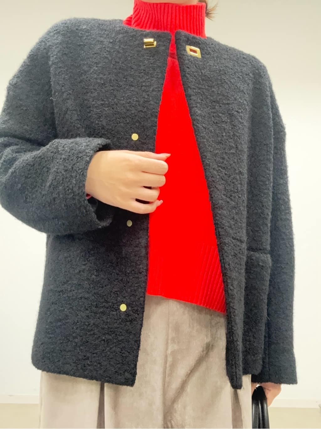 BUNさんの「DRESSTERIOR｜◆ループヤーンショートジャケット」を使ったコーディネート