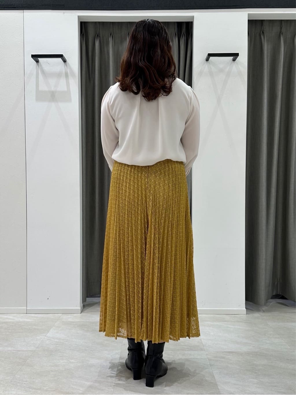 kimiさんの「UNTITLED｜【配色ボウタイ付き】八分袖ジョーゼットブラウス」を使ったコーディネート