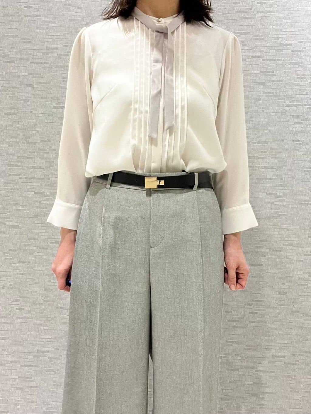 marikoさんの「Reflect｜【単品使いOK◎／セットアップ可】リラクシーメランジワイドパンツ」を使ったコーディネート