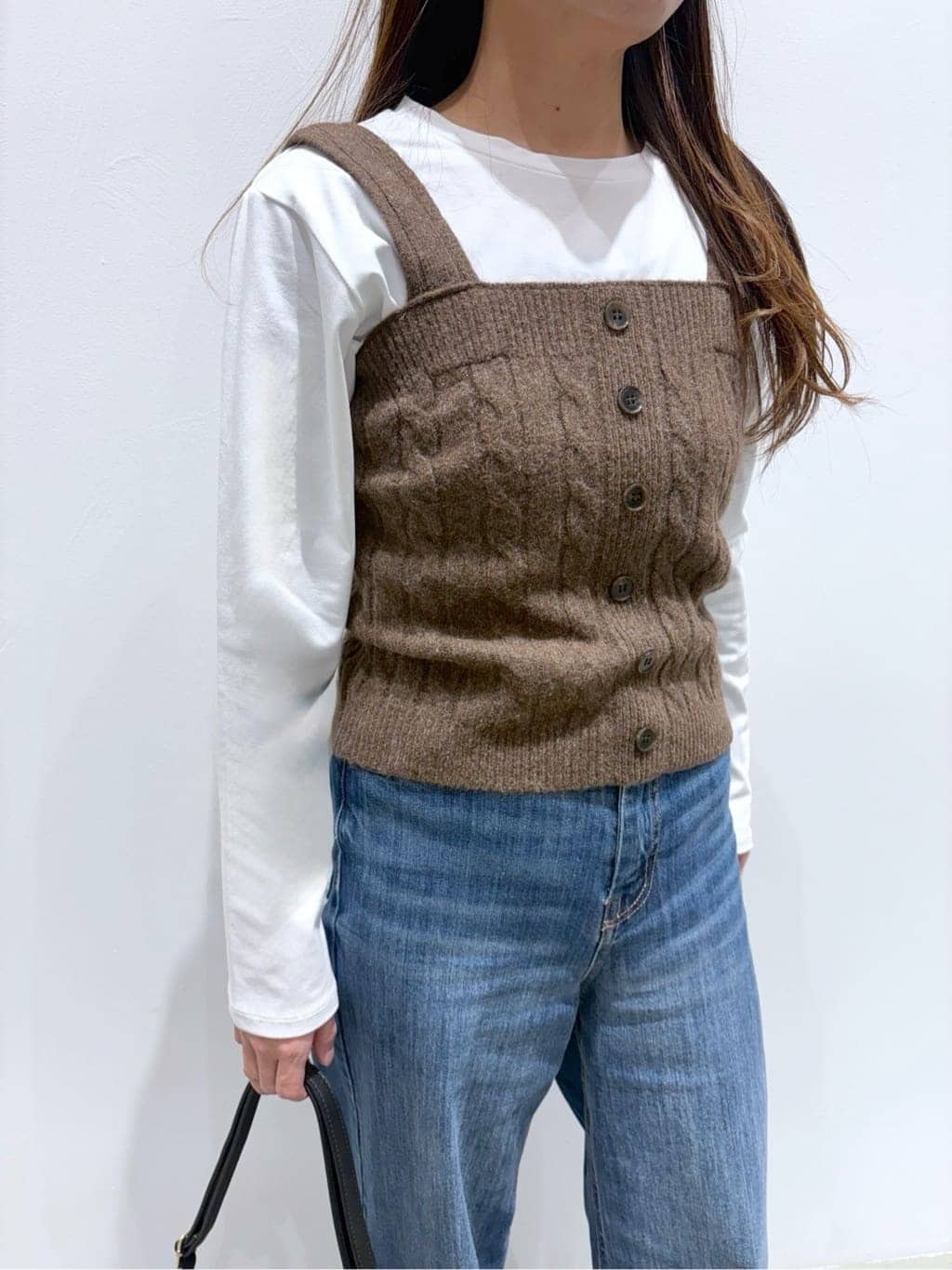 ＷＡさんの「grove｜【SETITEM】ケーブルニットビスチェ」を使ったコーディネート