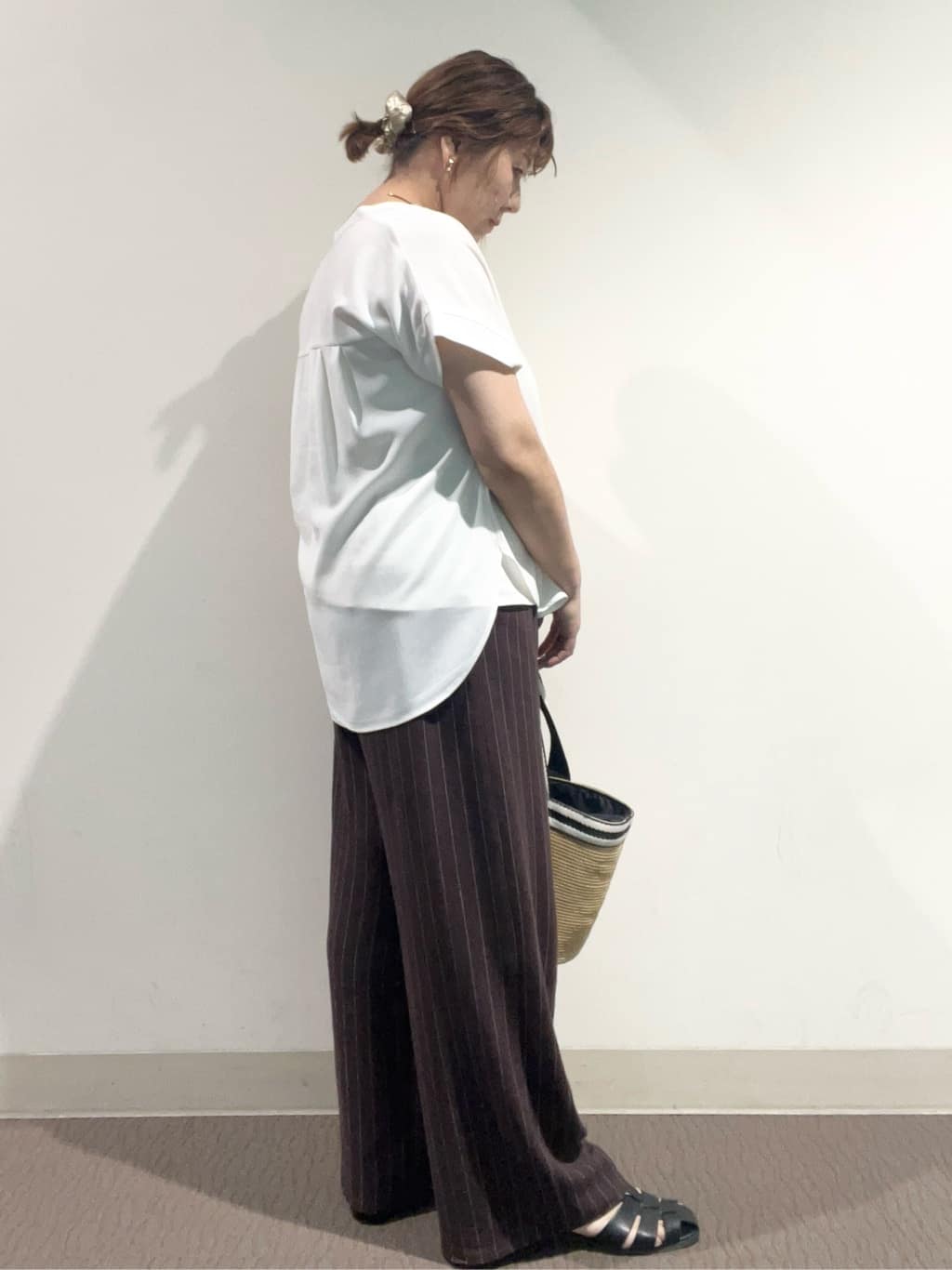 のん.Yさんの「OPAQUE.CLIP｜《7色展開／SS-LLサイズ》ストレッチスキッパーブラウス／セットアップ対応【洗濯機洗い可／防シワ】」を使ったコーディネート