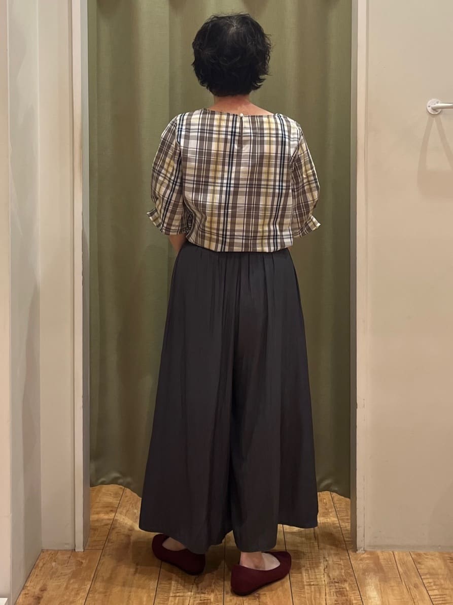 ☆ほしさんの「SHOO･LA･RUE｜【S-LL/5分袖】お袖タックできれいに魅せる 大人のチェックブラウス」を使ったコーディネート