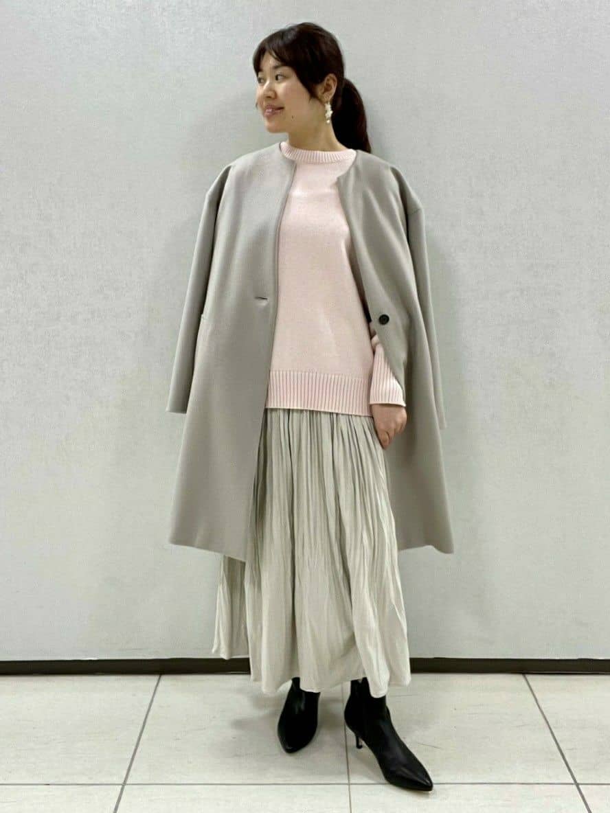 Mさんの「UNTITLED｜【日本製／通勤／フォーマル】カシミヤ混ノーカラーコート」を使ったコーディネート
