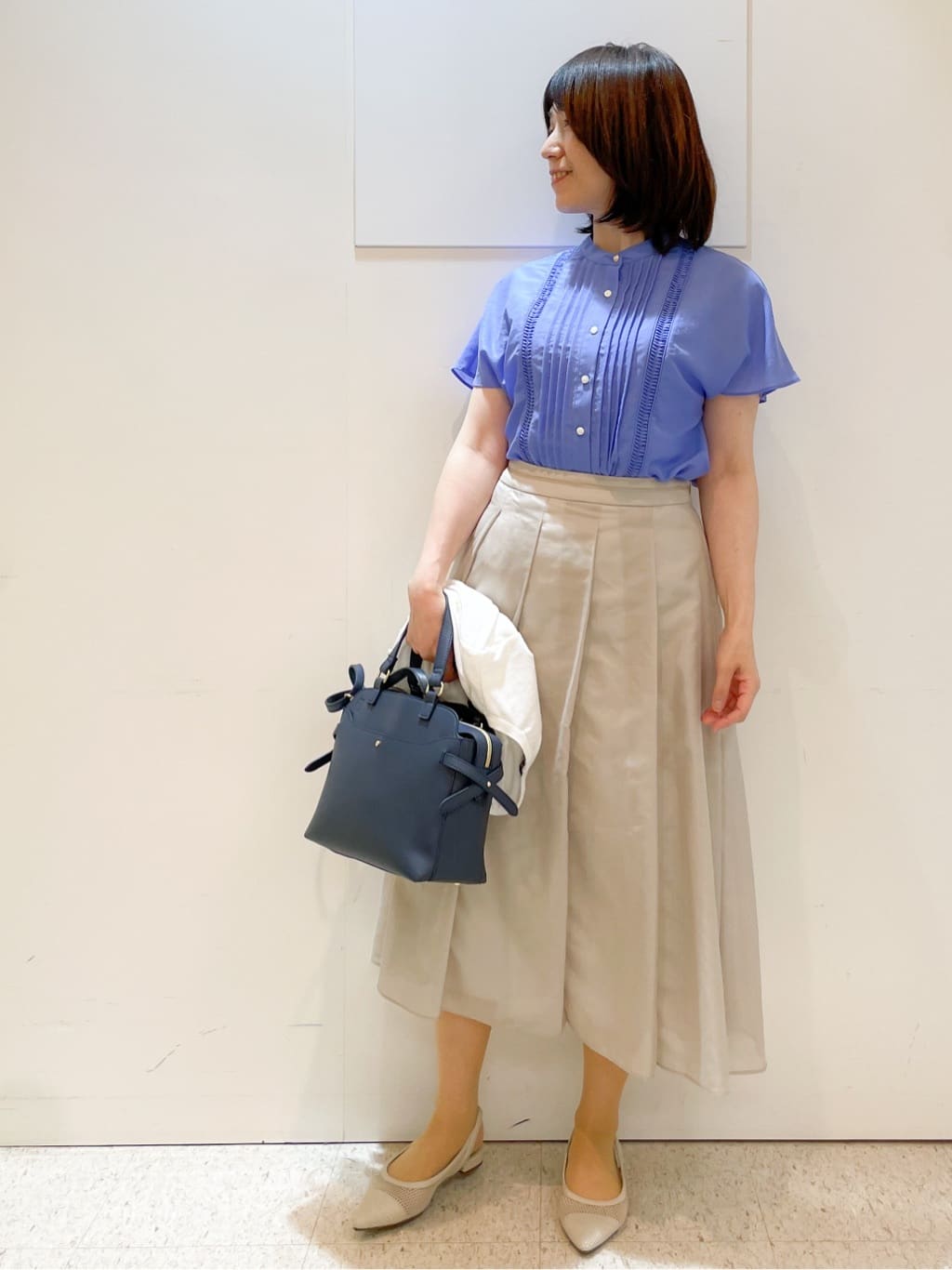 めいさんの「Reflect｜【マシンウォッシュ可／セットアップ可】シアーボックスタックプリーツスカート」を使ったコーディネート