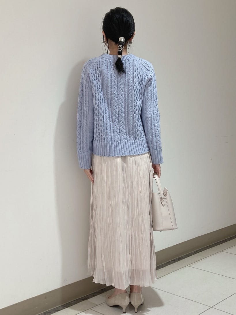 環さんの「UNTITLED｜【洗える】スポンディッシュ ケーブル柄ニット」を使ったコーディネート