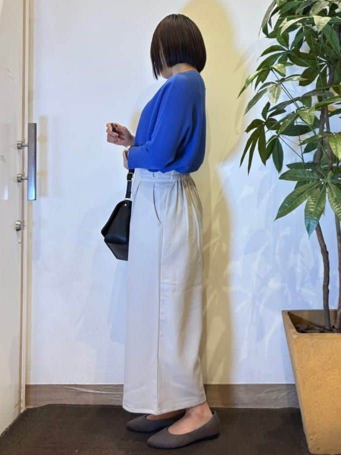 TOWAさんの「SHOO･LA･RUE｜【洗える/毛玉になりにくい/UV】 ガータードルマン 7分袖ニット」を使ったコーディネート