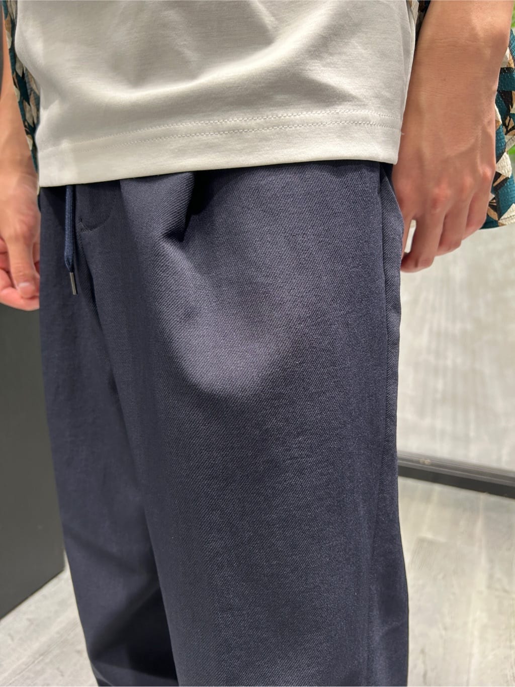 ruiさんの「TAKEO KIKUCHI｜【COOL CITY WEAR】籠目アート柄 サッカーシャツ /通気性」を使ったコーディネート