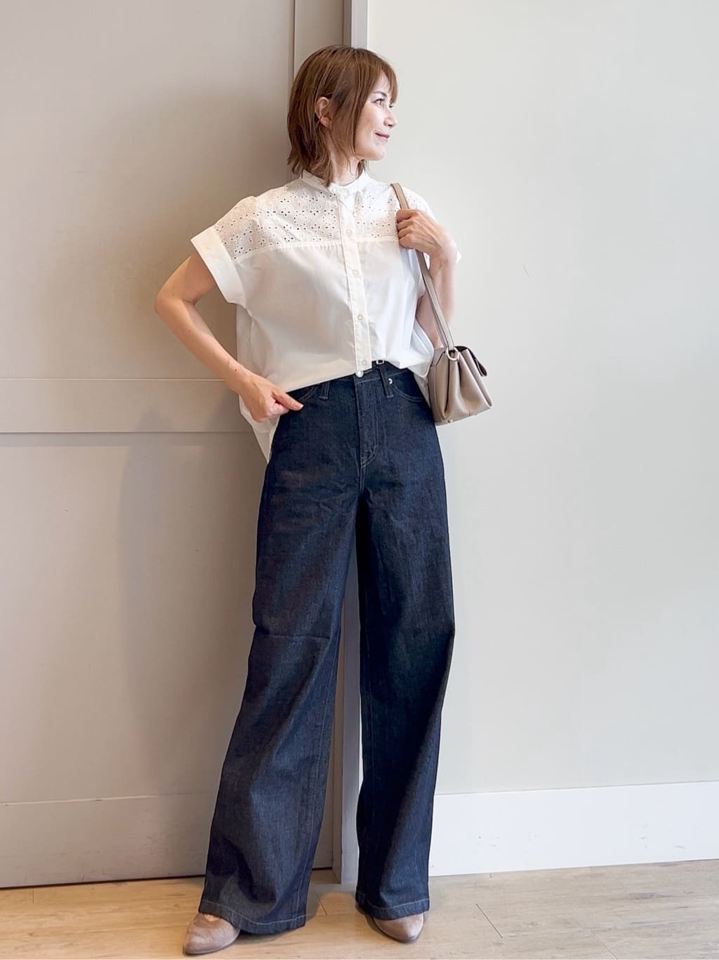 yamakoさんの「grove｜【SOMETHING&times;grove別注】LISAWIDE DENIM PANTS」を使ったコーディネート