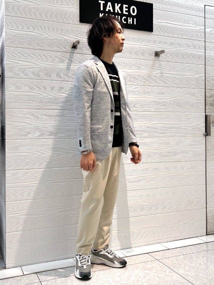 井出恭輔さんの「TAKEO KIKUCHI｜【尾州織】リネンブレンド メッシュ ジャケット」を使ったコーディネート